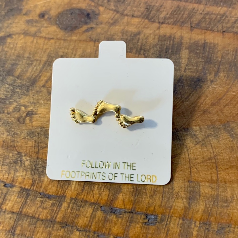 Follow Footprints of The Lord Tie Tack Lapel Pin